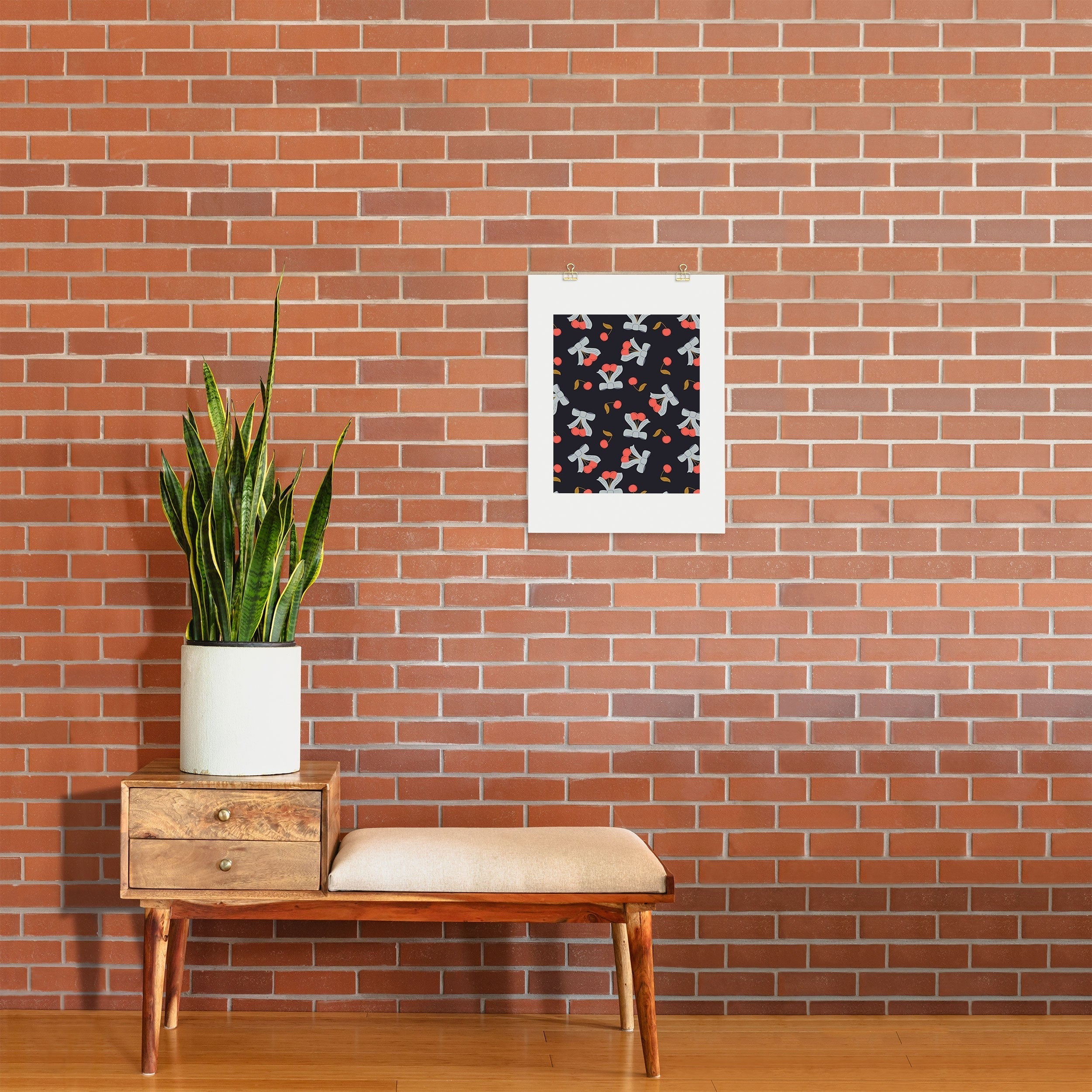 Jennifer Labre Cherries and Bows Art Print
