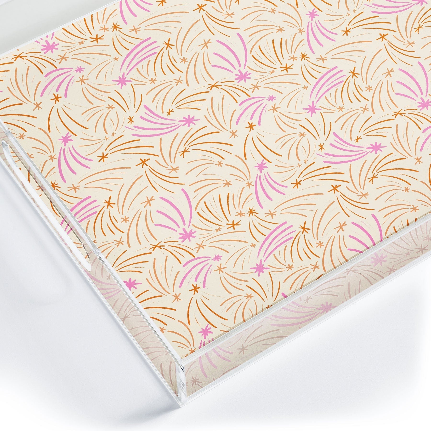 Little Om Pattern Shooting Stars cream Acrylic Tray
