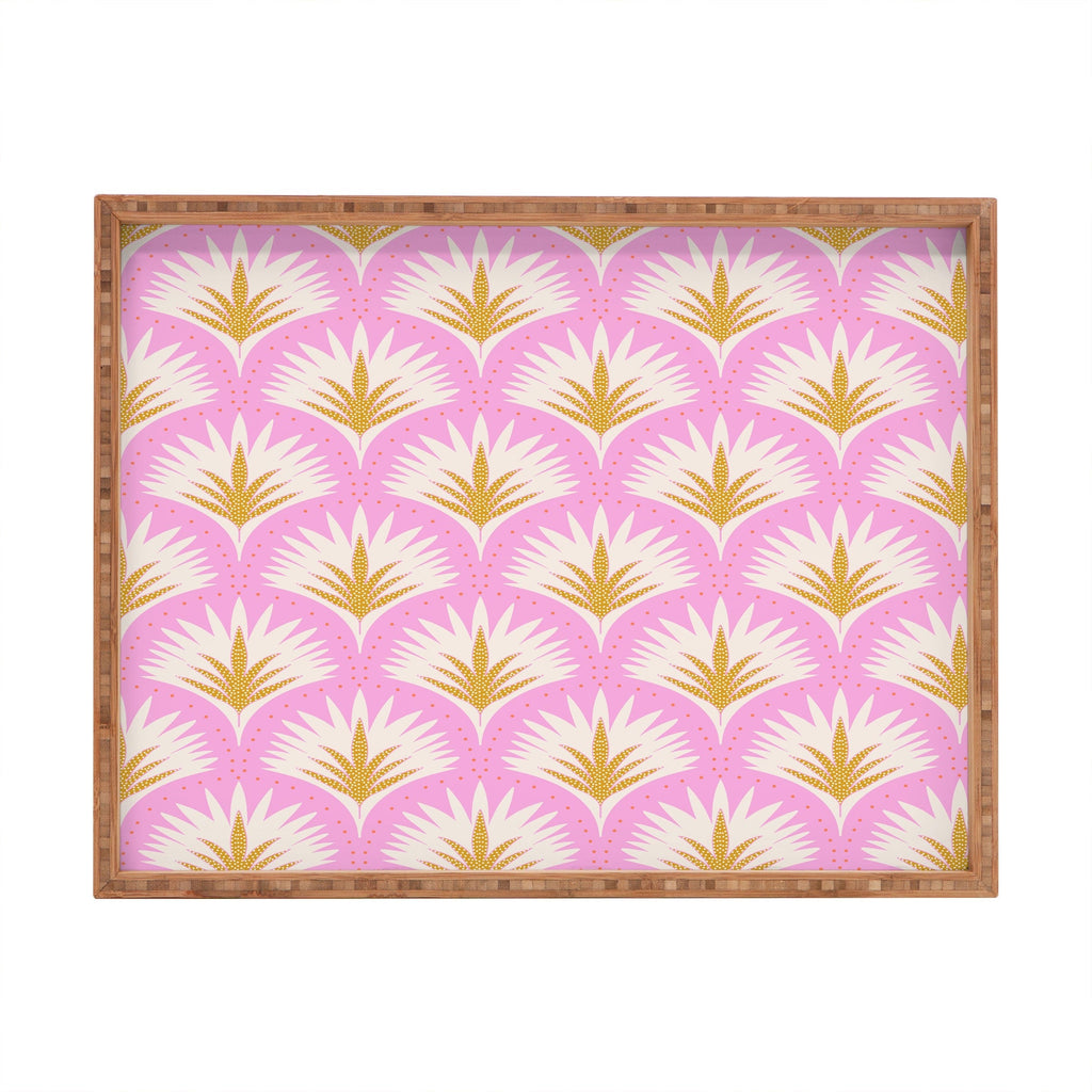 Jennifer Labre Pink Palmetto Rectangular Tray