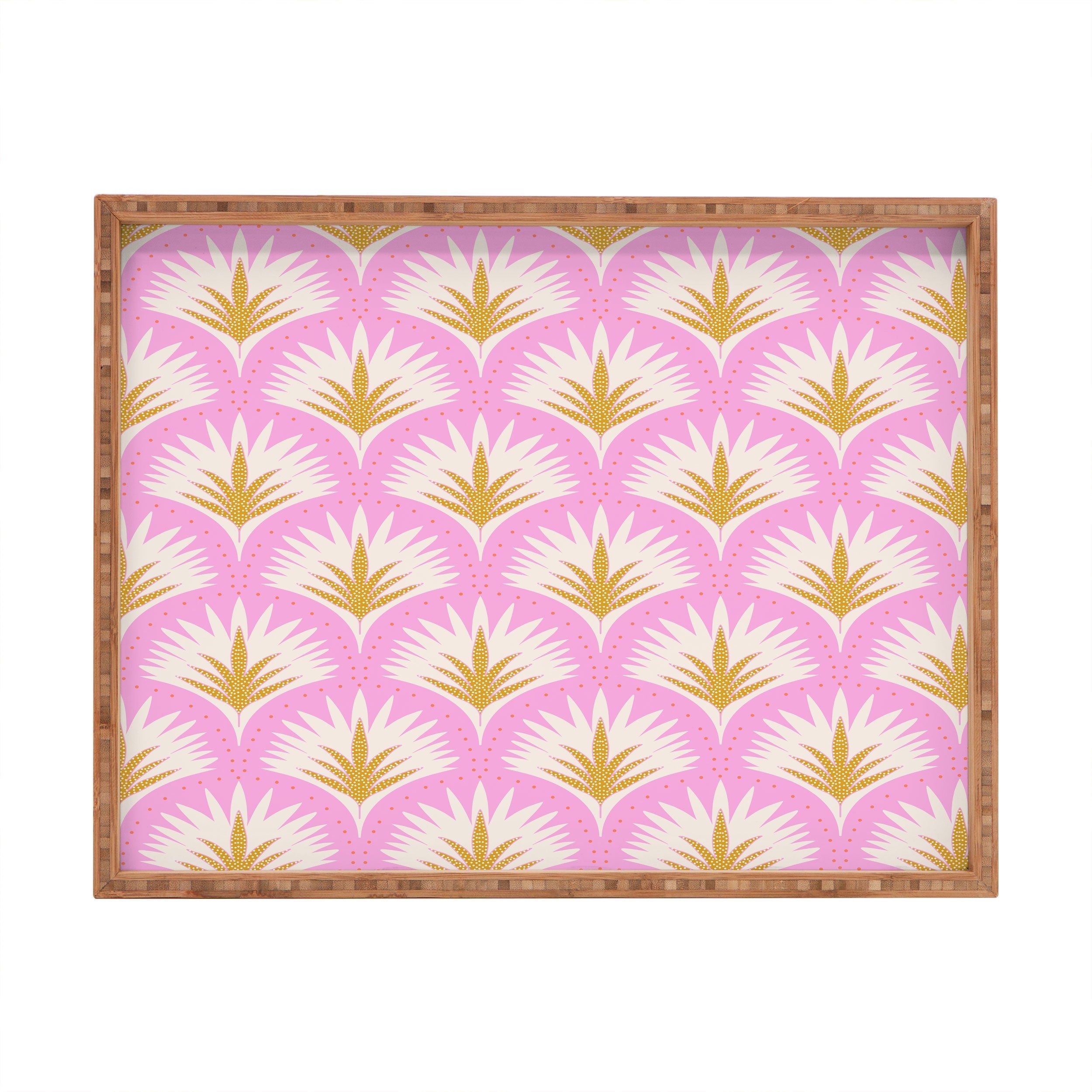 Jennifer Labre Pink Palmetto Rectangular Tray