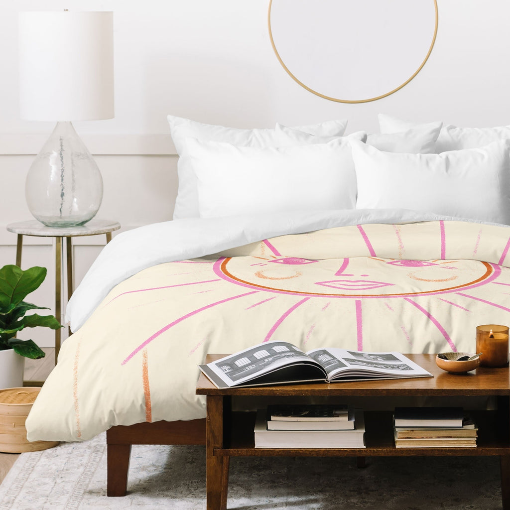 Little Om Celestial Sun cream Duvet Cover