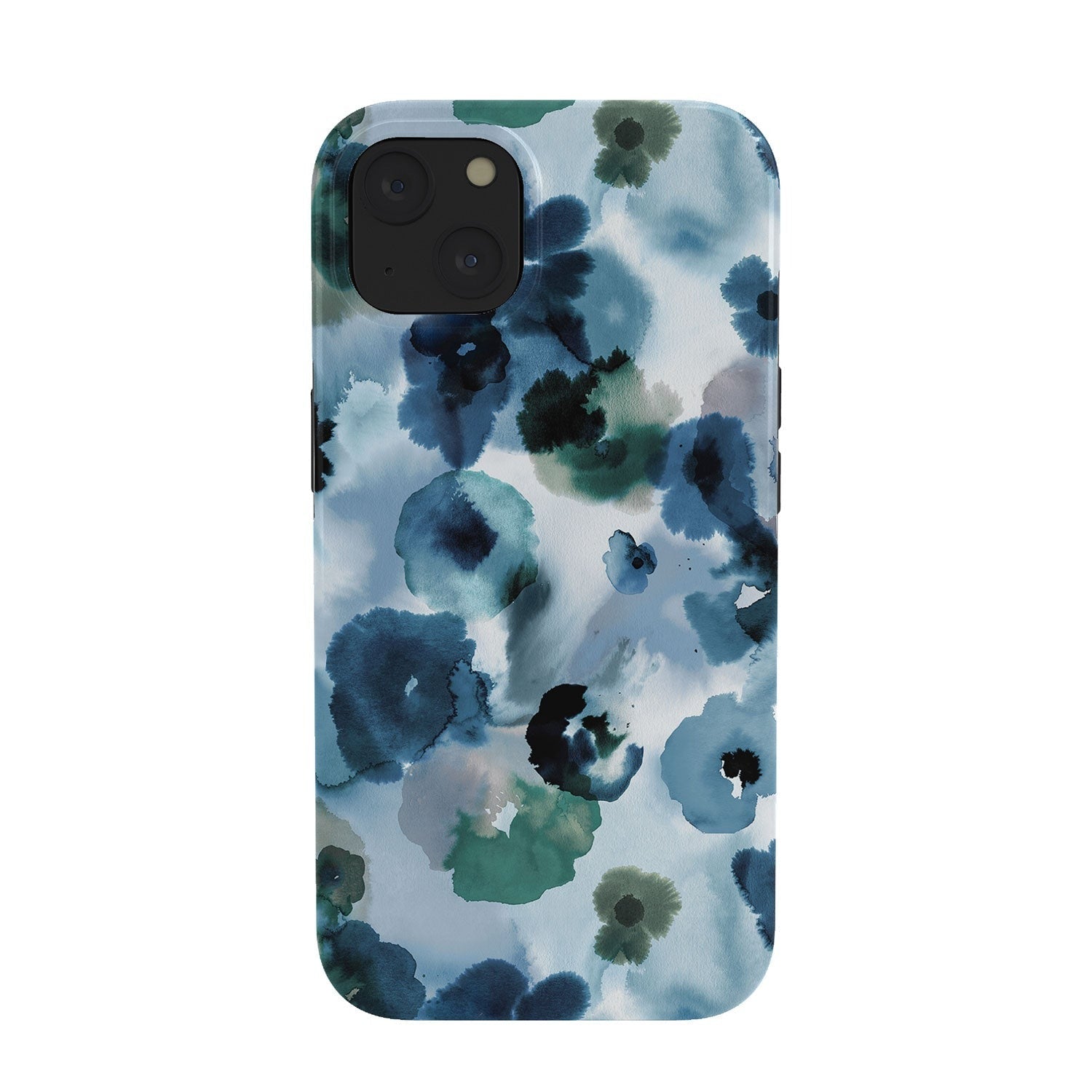 Ninola Design Botanic Retreat Ombre Abstract Watercolor Flowers Blue Navy Phone Case