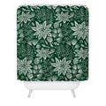 Pimlada Phuapradit Christmas Poinsettia Shower Curtain