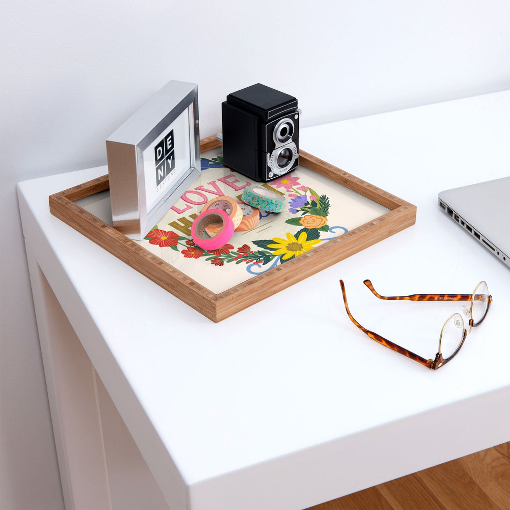 Design by Spark Love Human Made Floral Wreath Square Tray