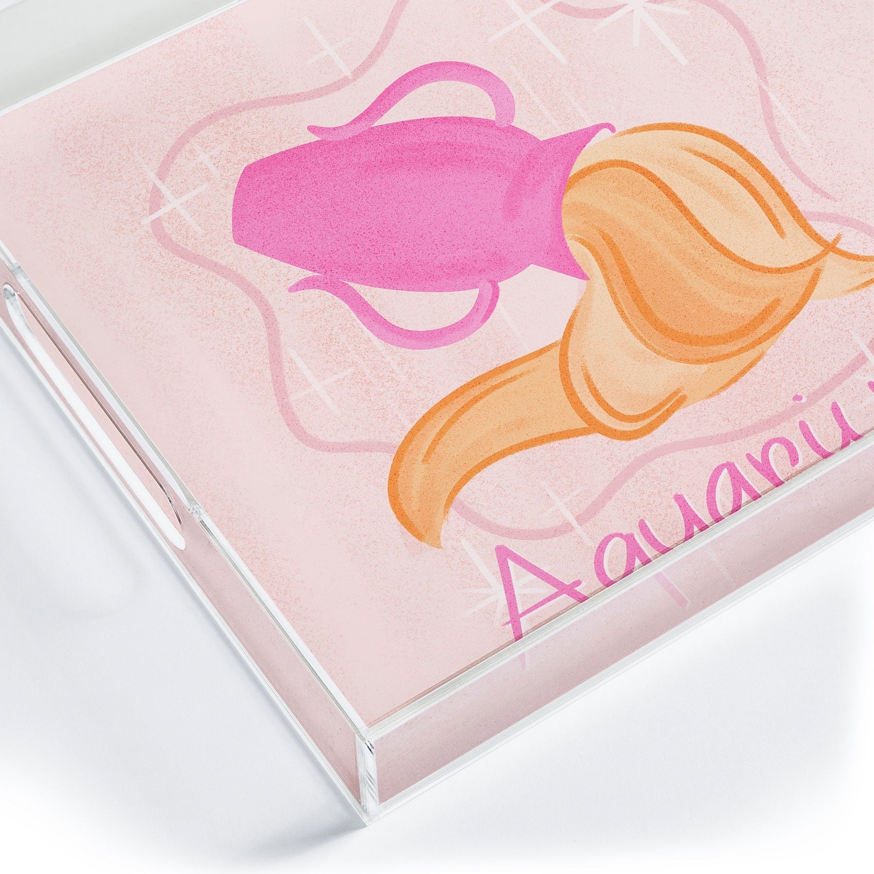 Little Om Zodiac Sign Aquarius Acrylic Tray