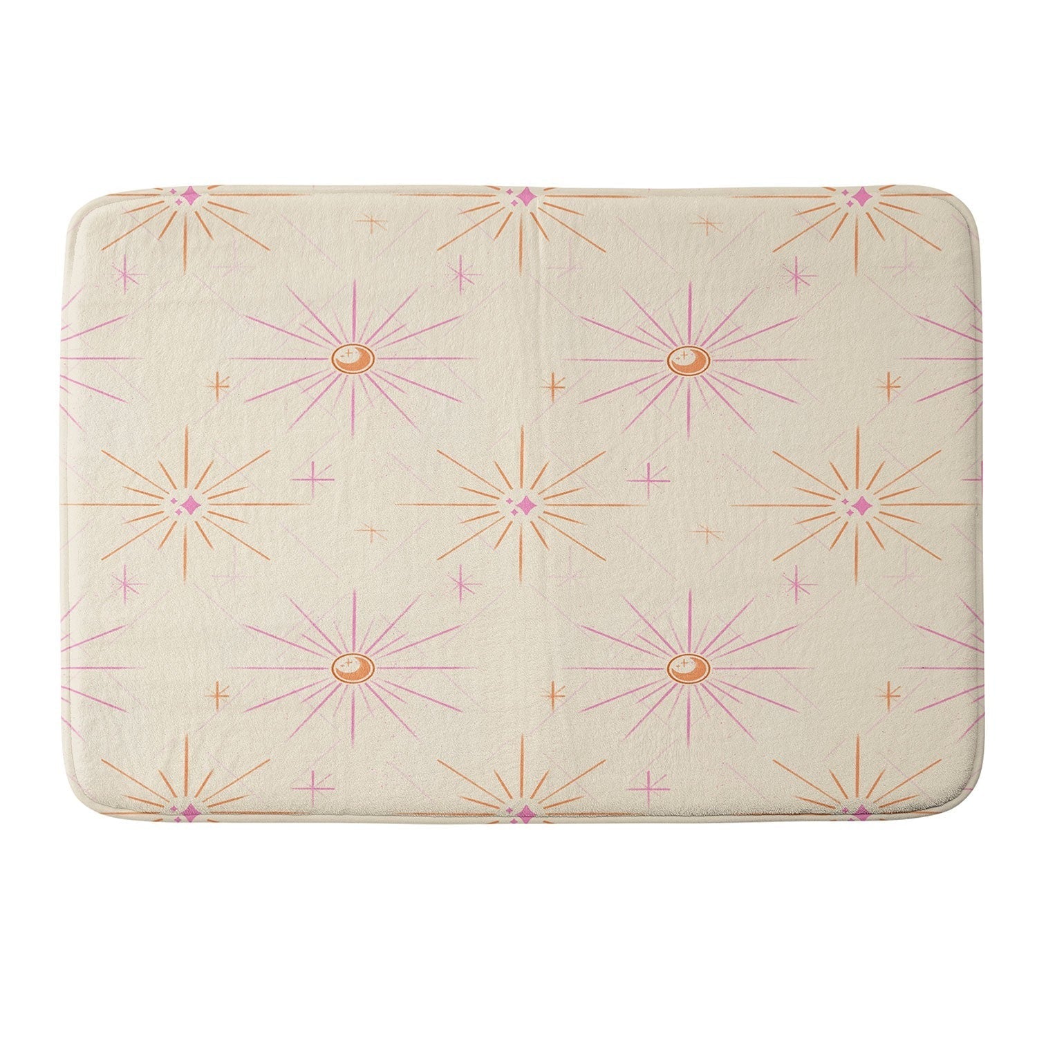 Little Om Pattern Little Moon cream Memory Foam Bath Mat