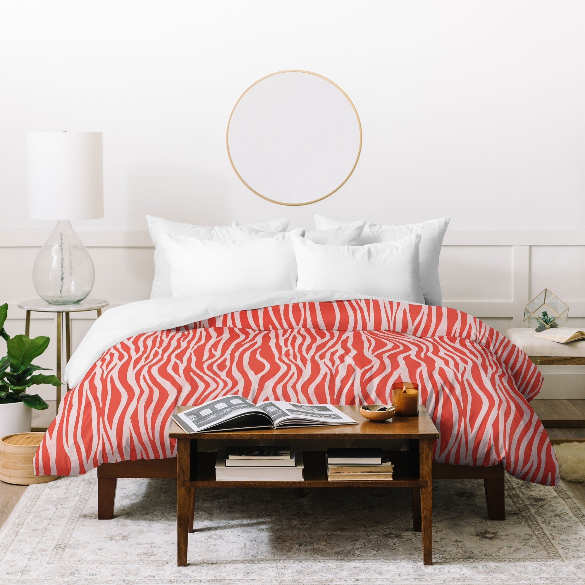 Avenie BR Red Zebra Stripe Duvet Cover