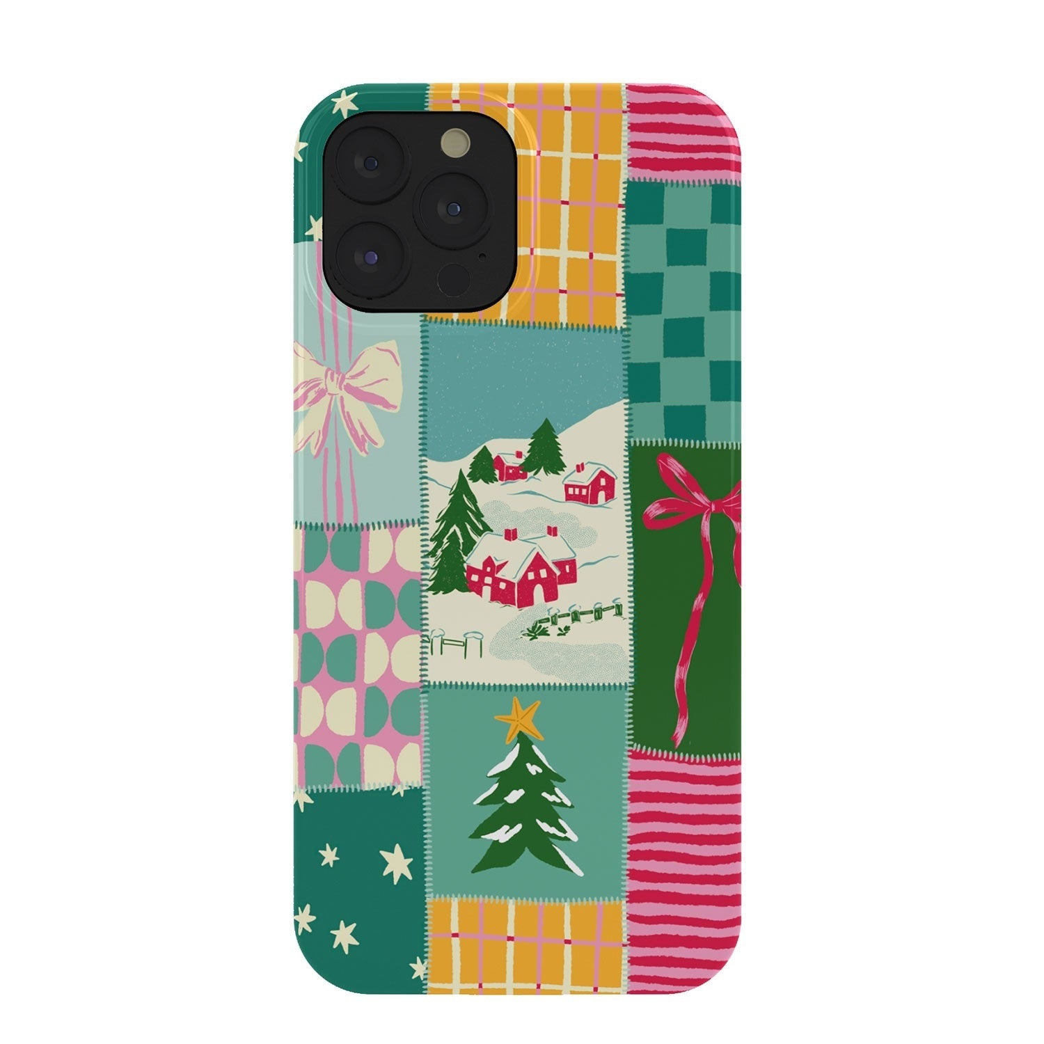 LouBruzzoni Cozy Christmas Patchwork Phone Case