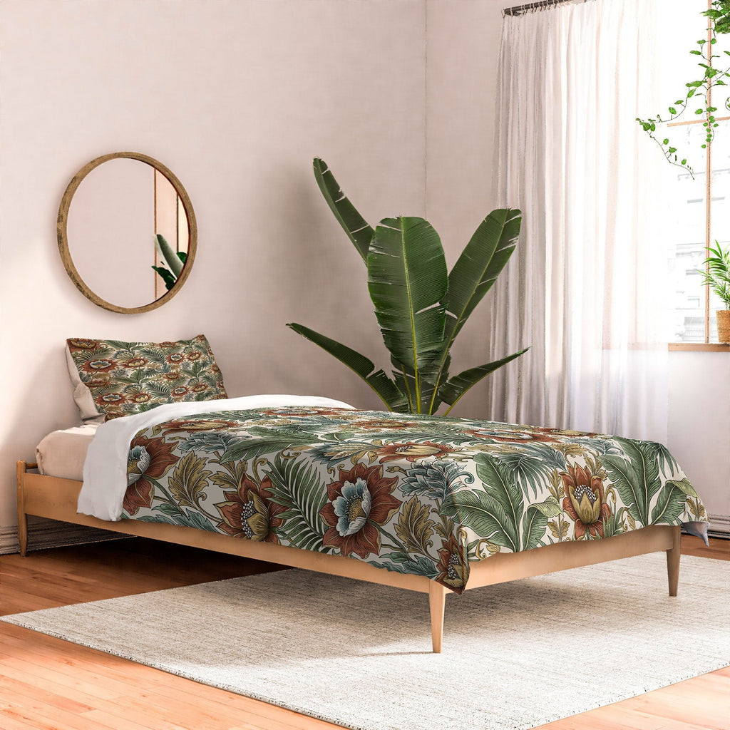 Marta Barragan Camarasa Retro Jungle Garden Comforter