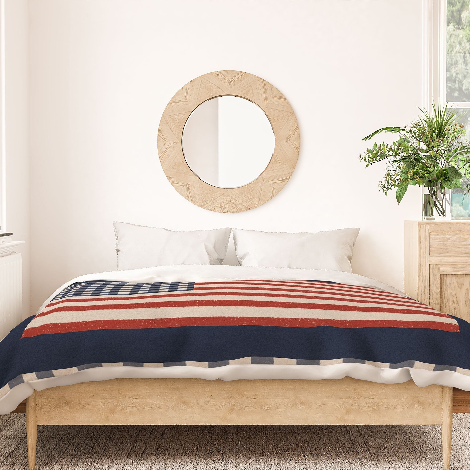 DENY Designs Gingham Flag Duvet Cover
