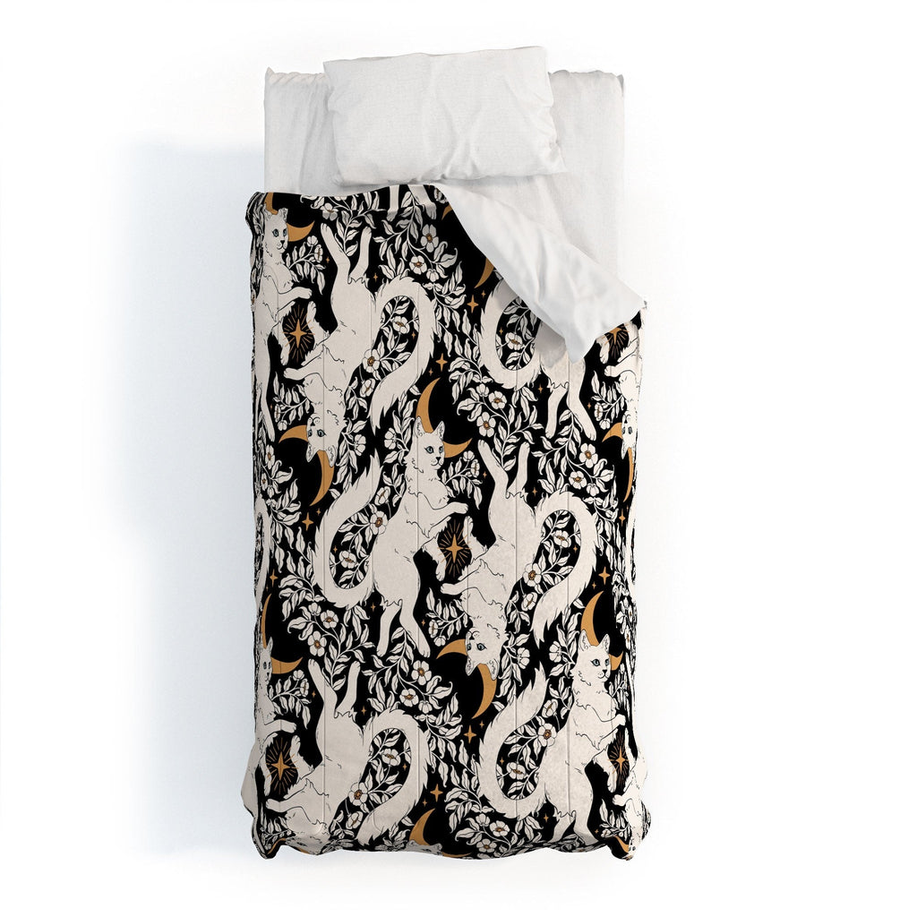 Avenie Celestial Cats Gold Comforter