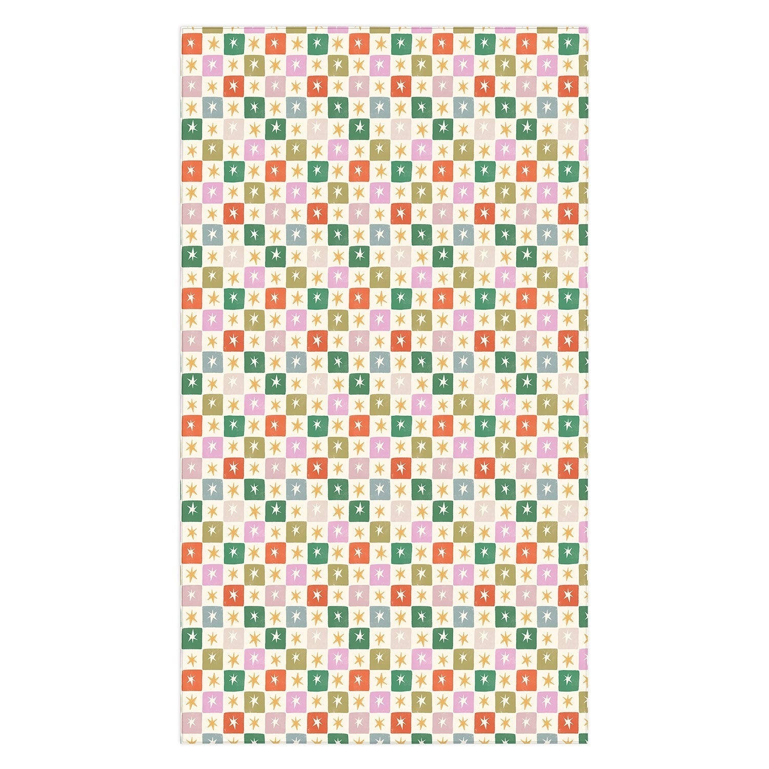 LouBruzzoni Retro Star Block Pattern Tablecloth