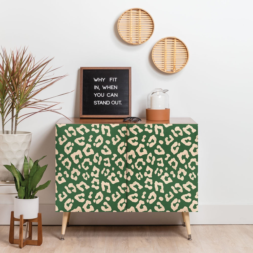 Avenie BR Cheetah Print In Green Credenza