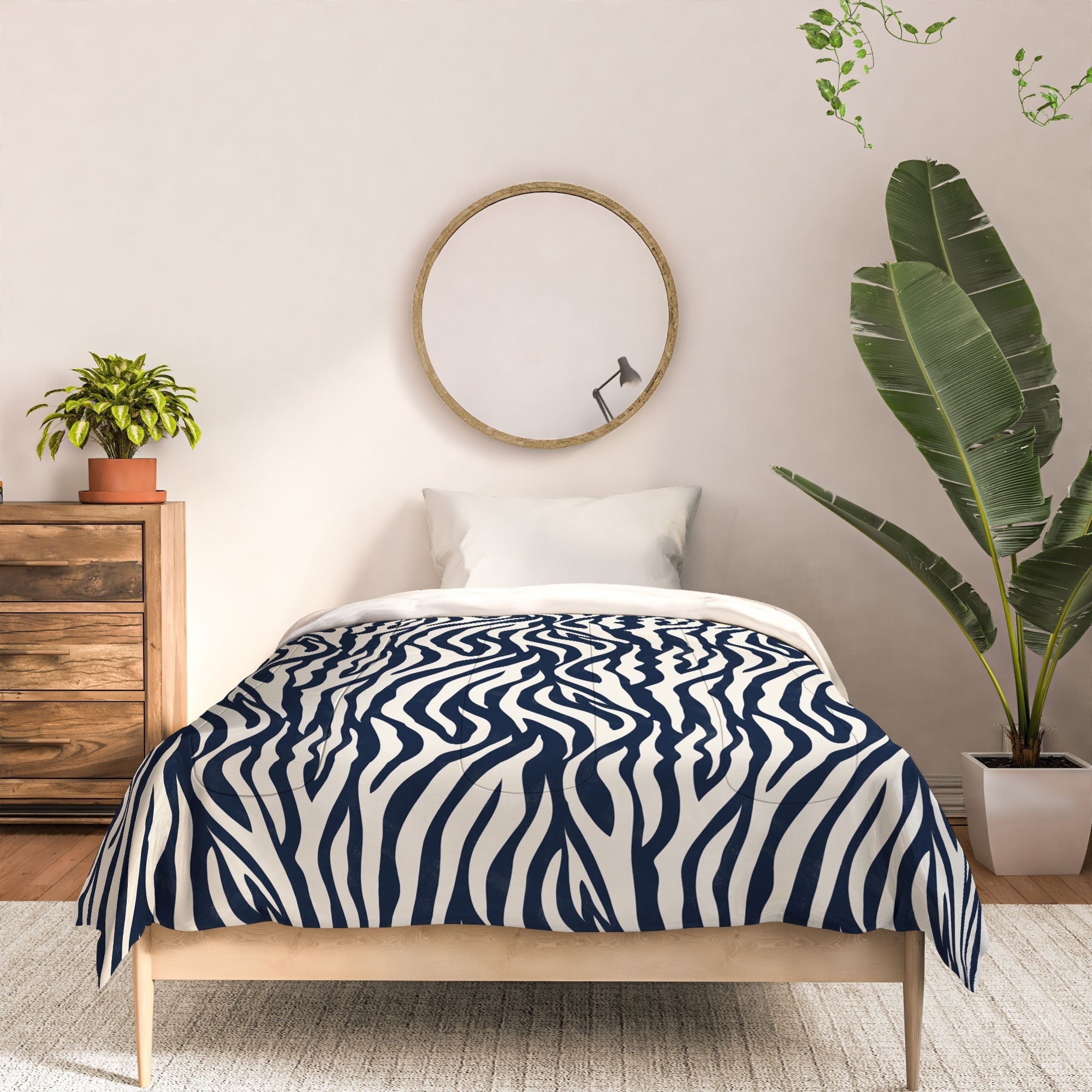 Avenie BR Navy Tiger Stripes Comforter
