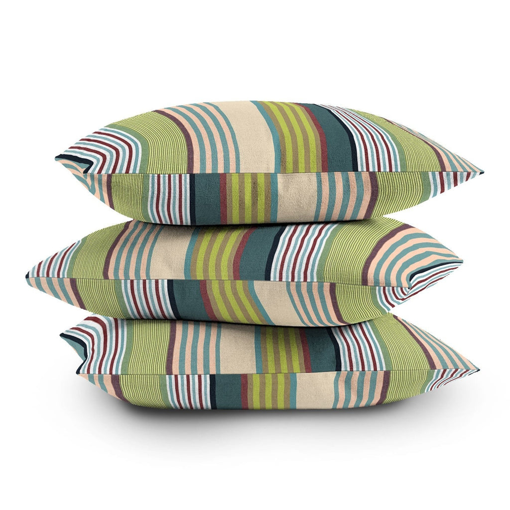 Marta Barragan Camarasa Colorful Stripe Delight Outdoor Throw Pillow