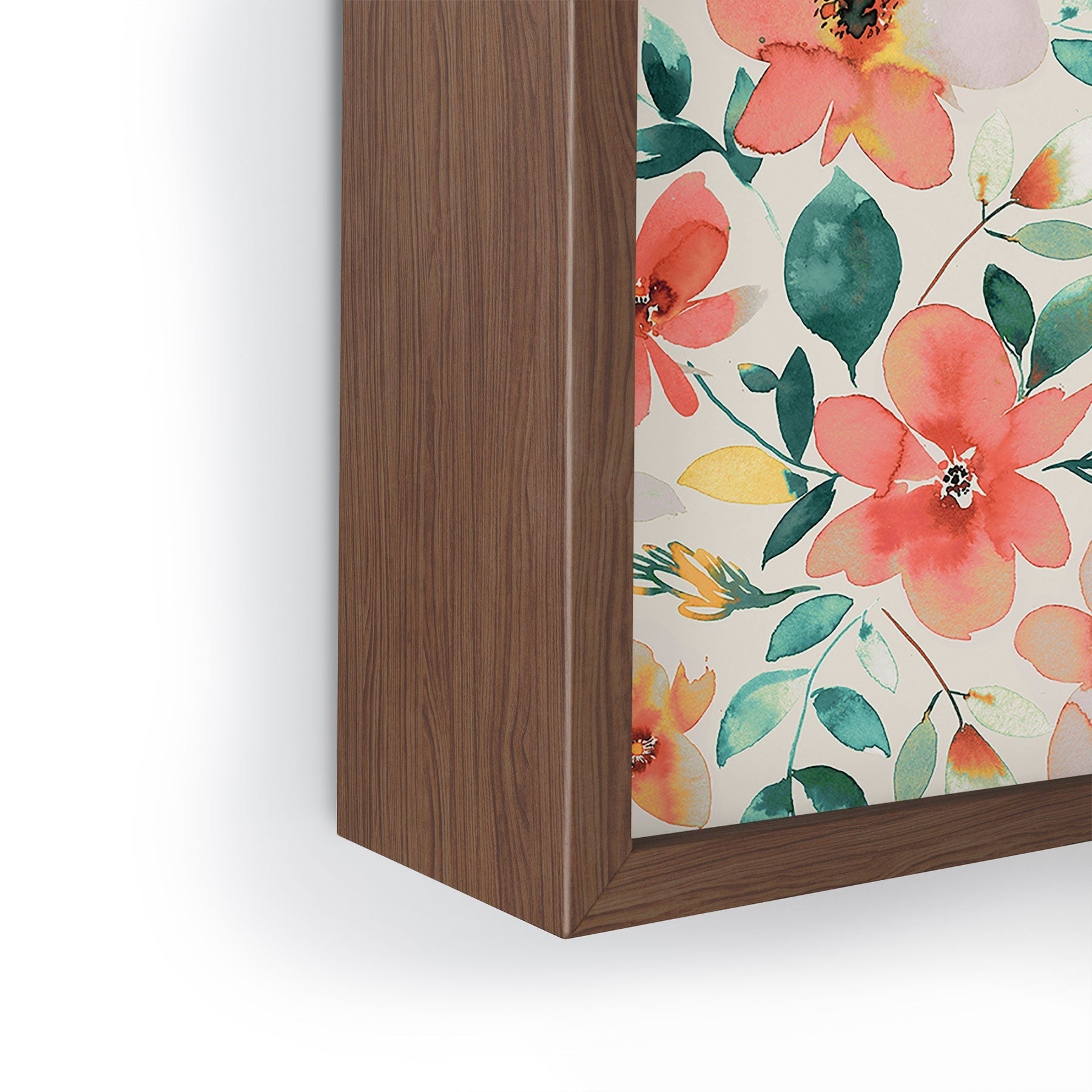 Ninola Design Botanic Retreat Tropical Whimsical Flowers Coral Green Framed Mini Art Print