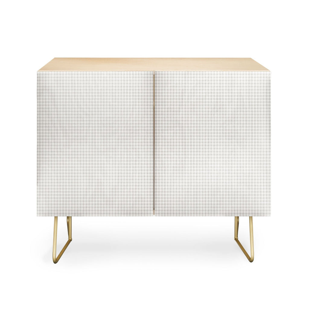 Colour Poems Gingham Plaid Pattern Cloud White Credenza