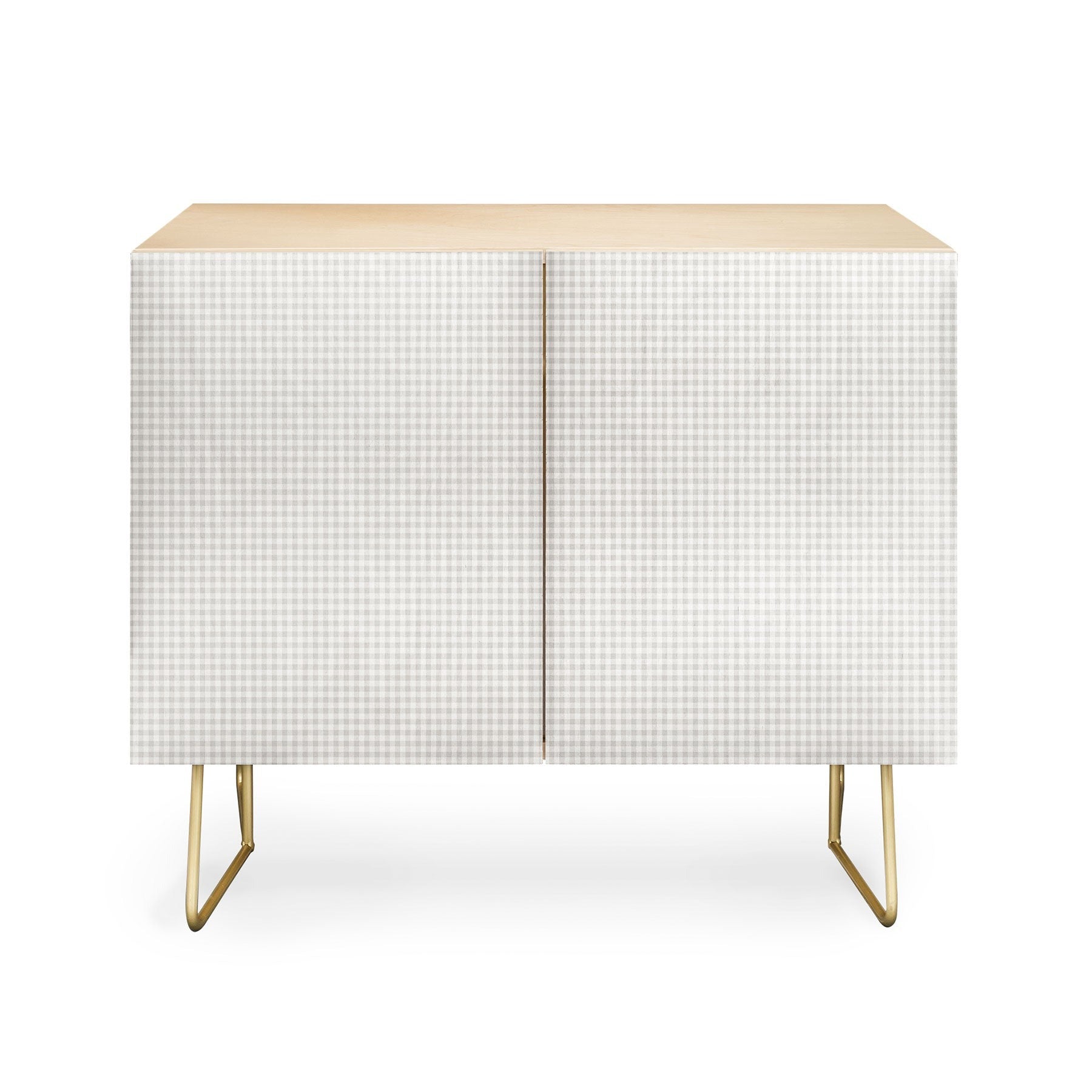 Colour Poems Gingham Plaid Pattern Cloud White Credenza