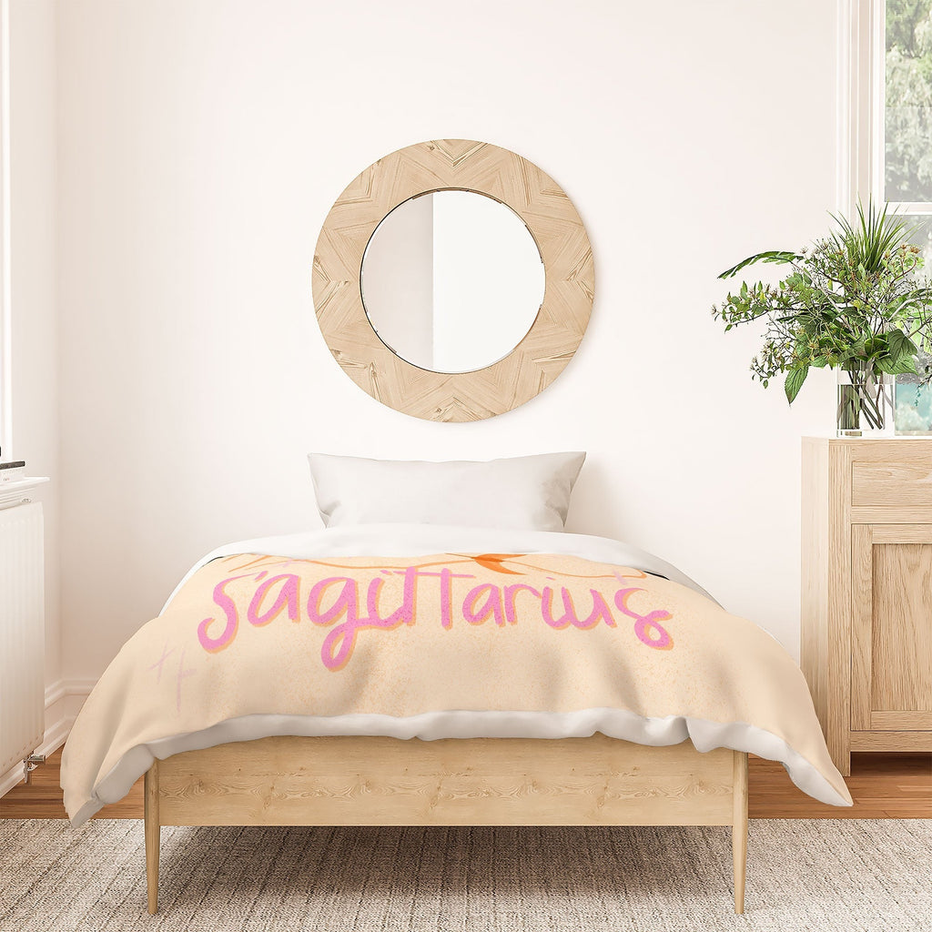 Little Om Zodiac Sign Sagittarius Duvet Cover