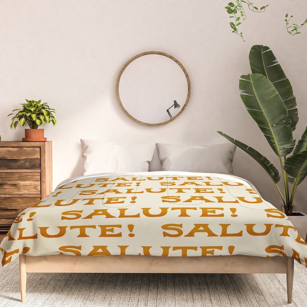 Jessica Molina Salute Gold Pattern on Cream Comforter