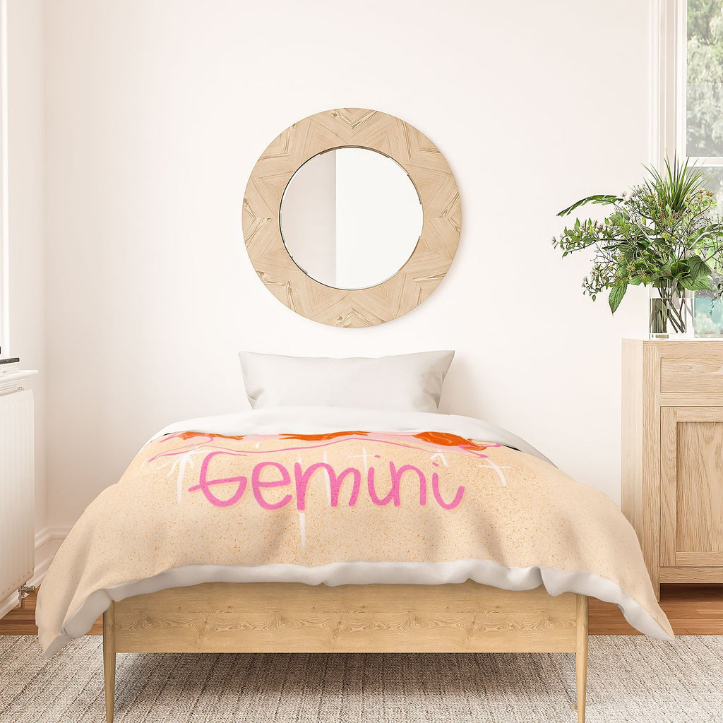 Little Om Zodiac Signs Gemini Duvet Cover