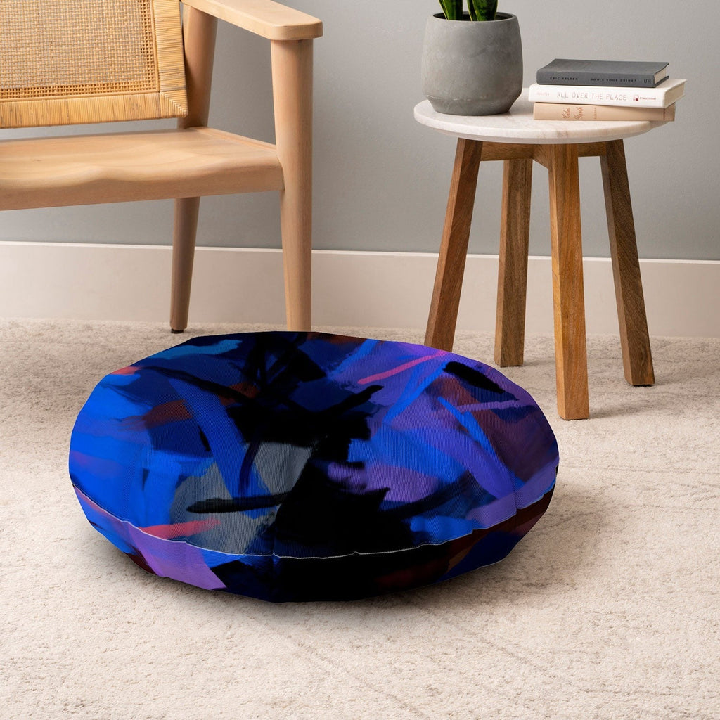 83 Oranges Midnight Sparks Floor Pillow Round