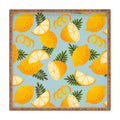 Jessica Molina Lemon Pattern on Sky Blue Square Tray