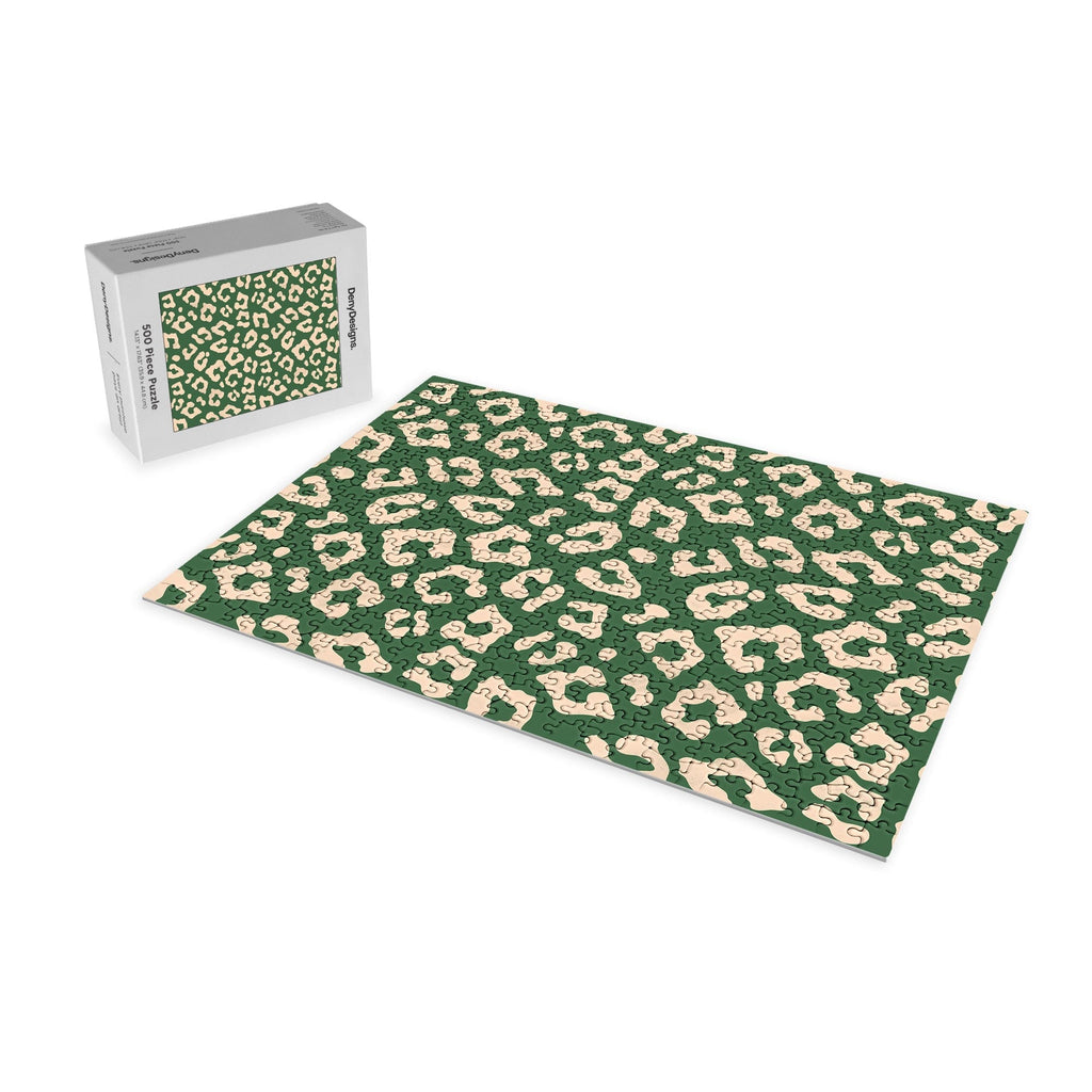 Avenie BR Cheetah Print In Green Puzzle