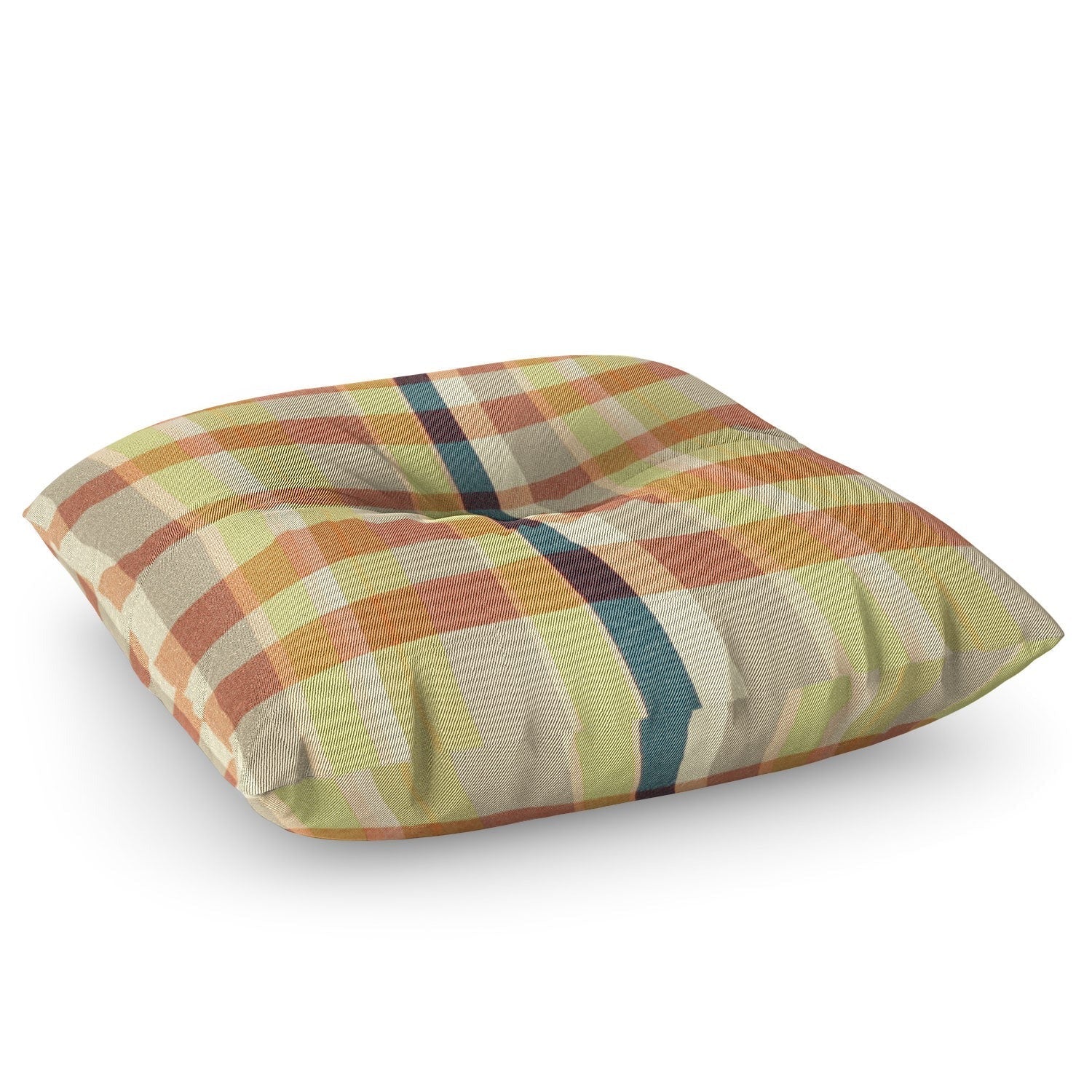 Marta Barragan Camarasa Retro Picnic Plaid Warm Tones Floor Pillow Square