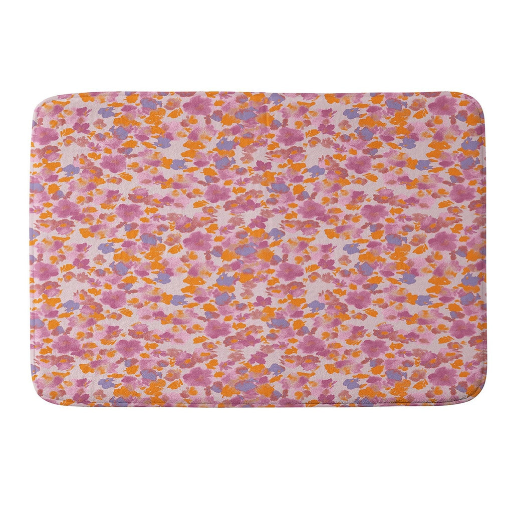 Gabriela Fuente Day Dreaming Watercolor Pink Memory Foam Bath Mat