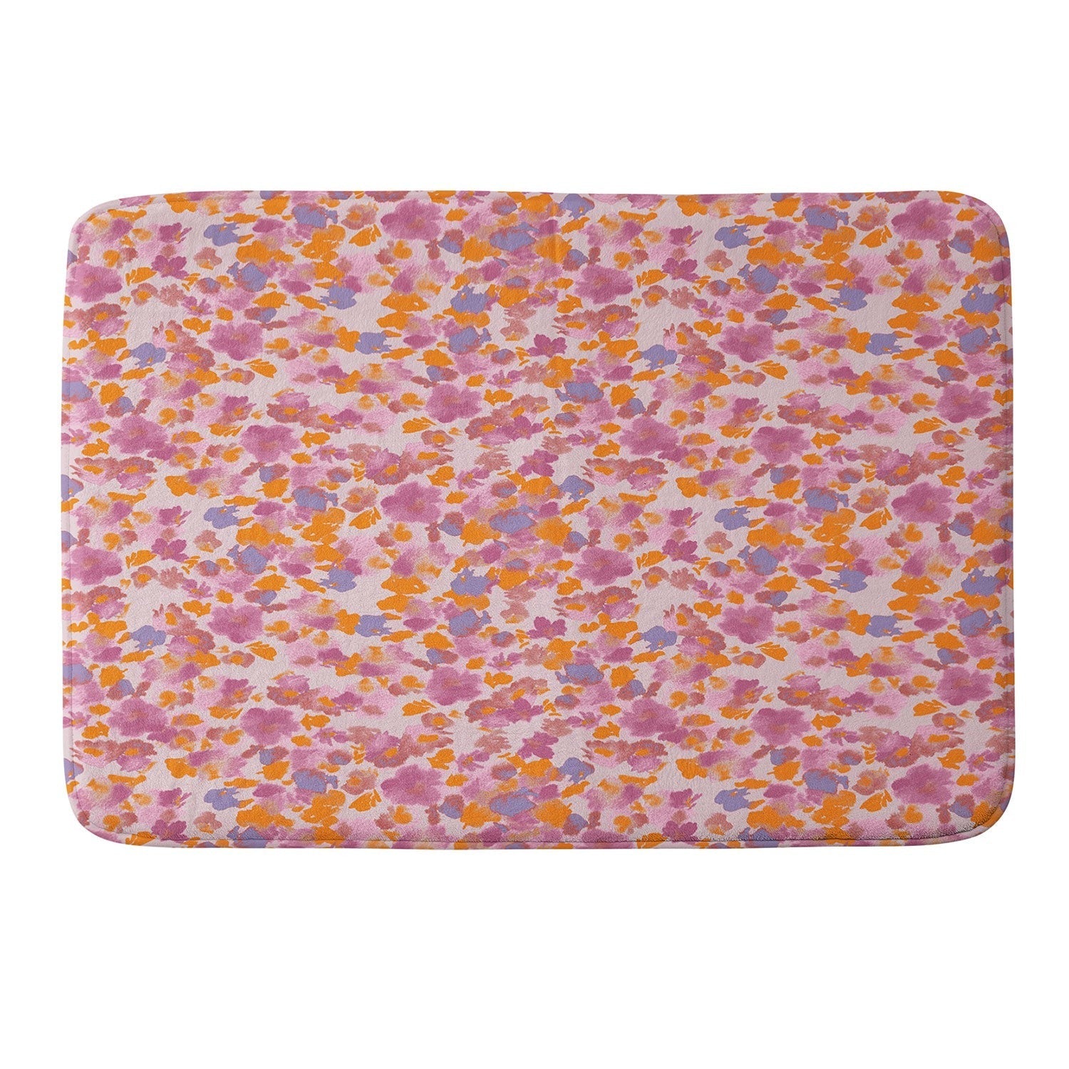 Gabriela Fuente Day Dreaming Watercolor Pink Memory Foam Bath Mat