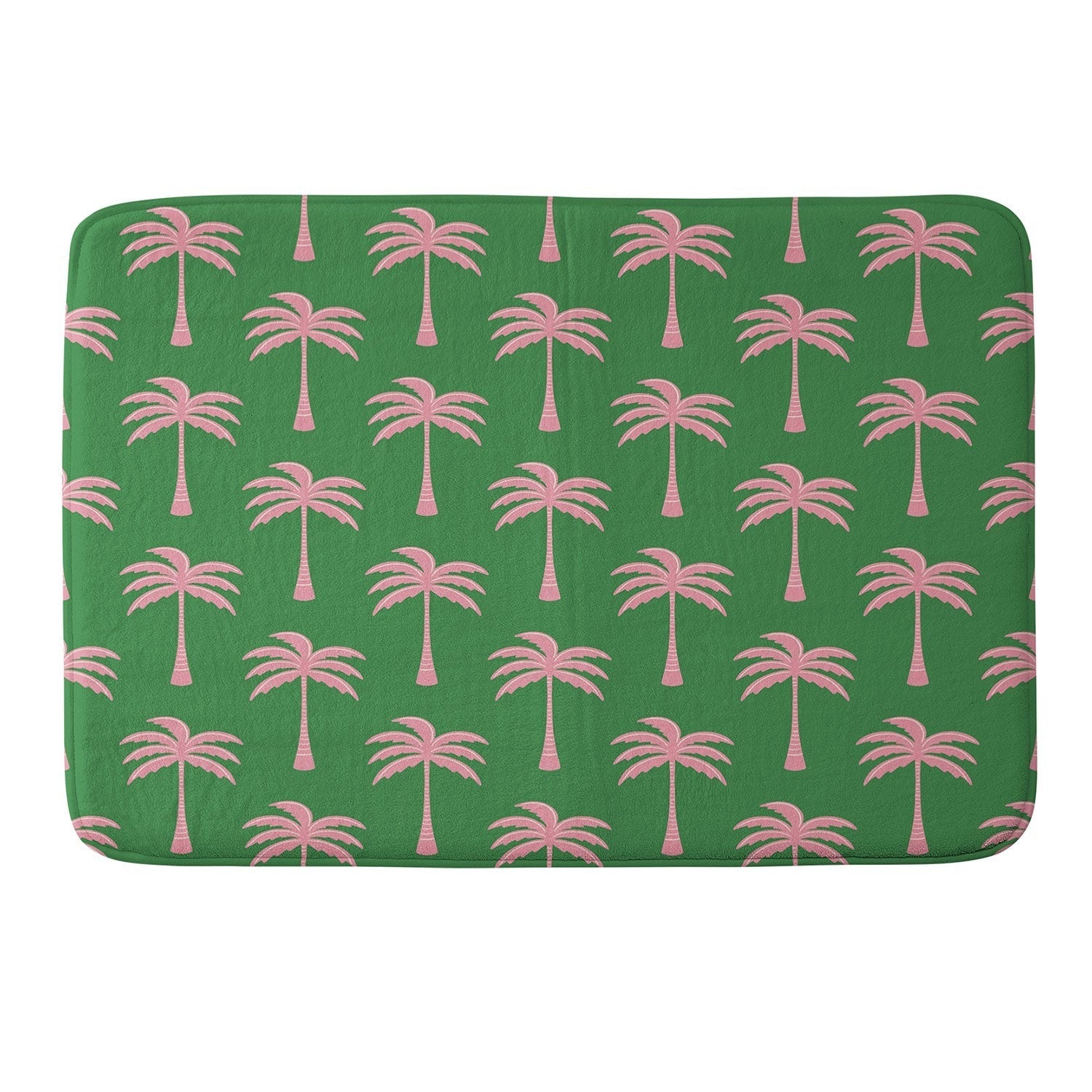 Design by Spark Pink Palm Tree Oasis Memory Foam Bath Mat