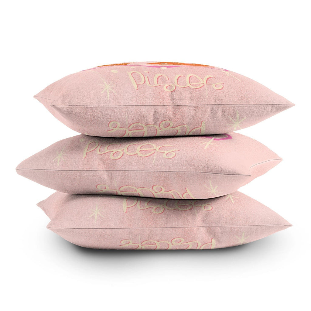 Little Om Zodiac Sign Pisces Outdoor Throw Pillow