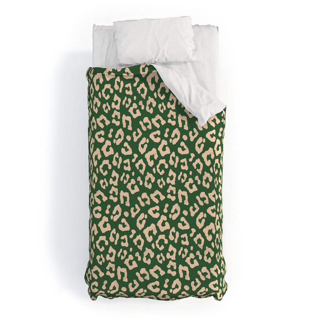 Avenie BR Cheetah Print In Green Duvet Cover
