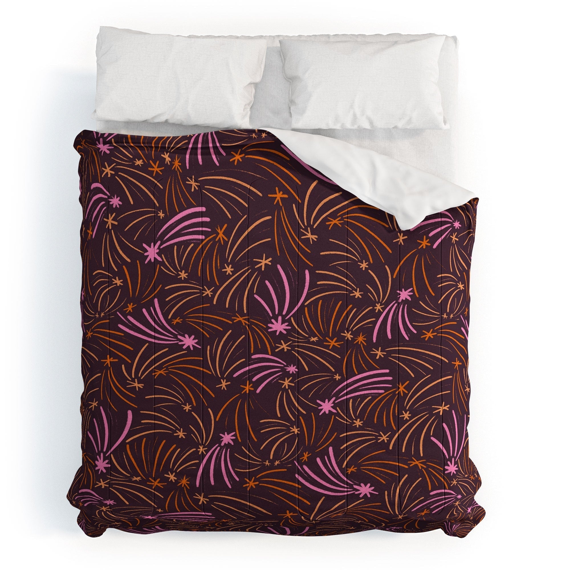 Little Om Pattern Shooting Stars plum Comforter