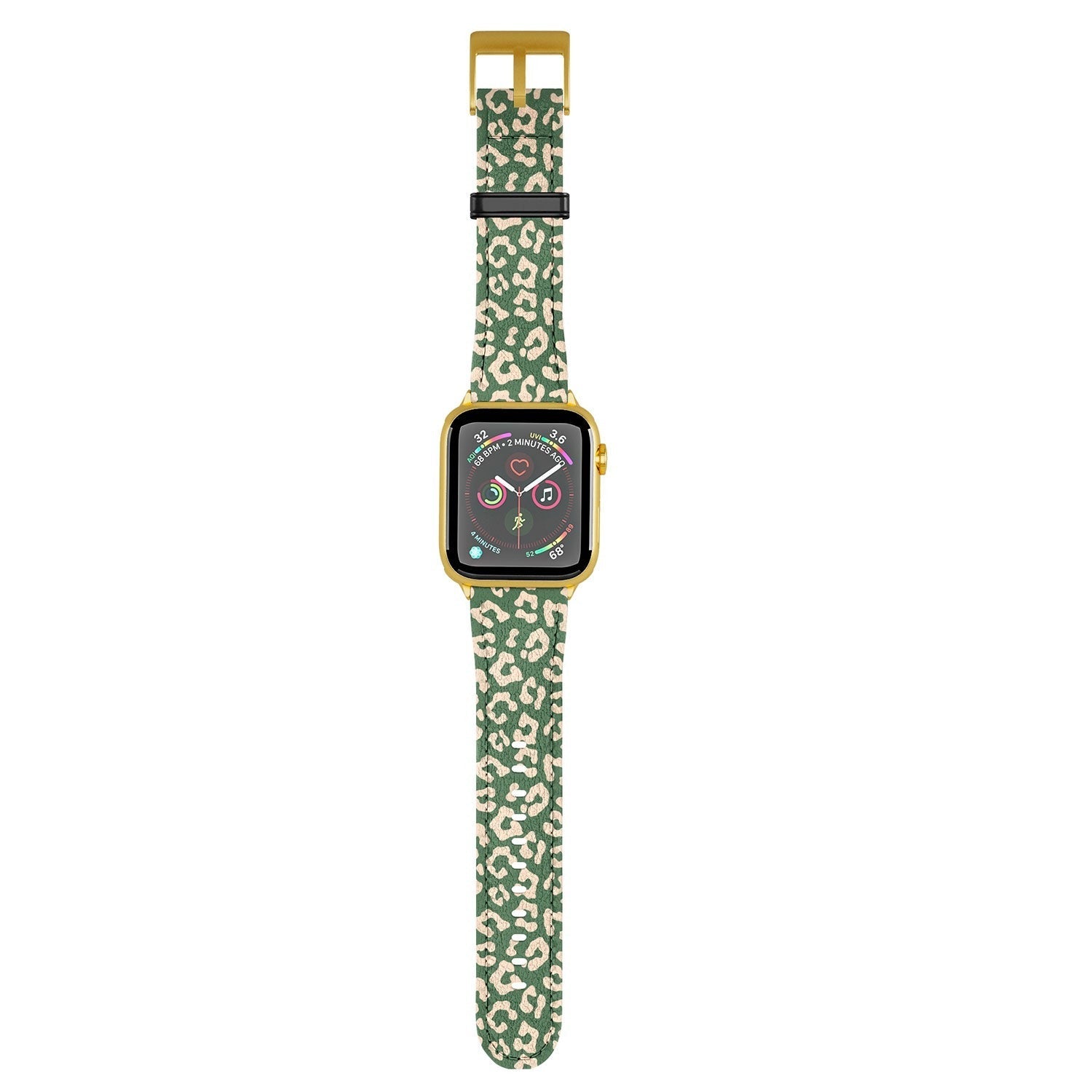 Avenie BR Cheetah Print In Green Apple Watch Band