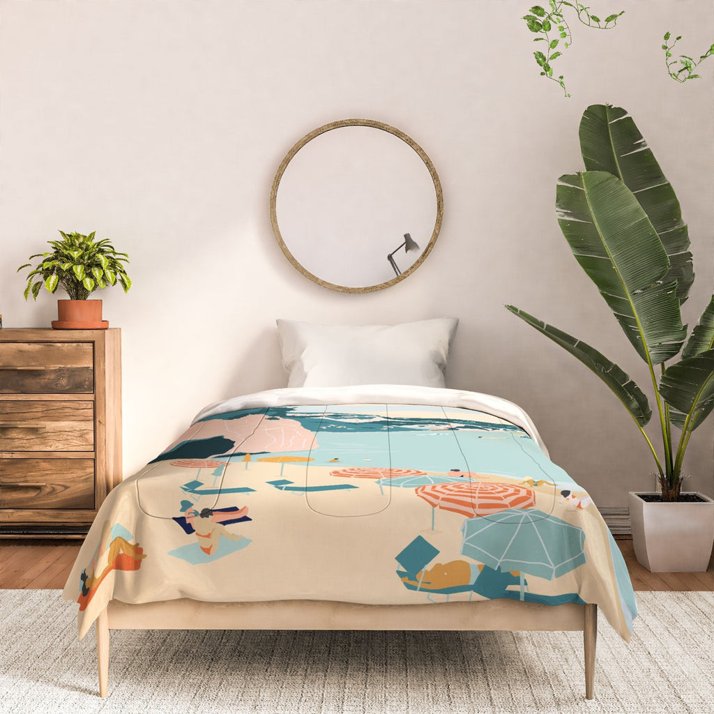 Valeria Frustaci Beach of Positano in Italy Comforter