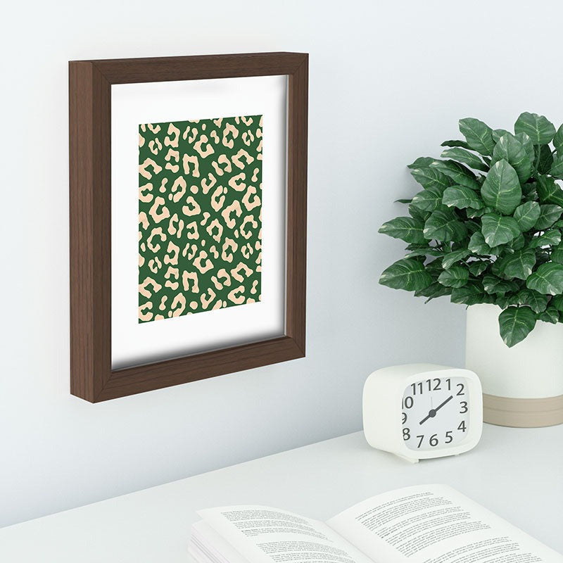 Avenie BR Cheetah Print In Green Recessed Framing Rectangle
