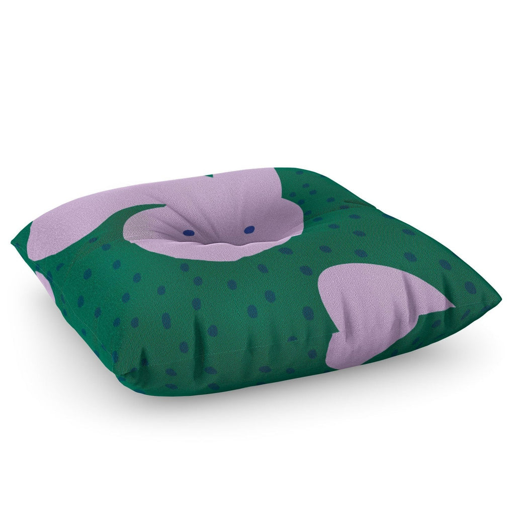 Camilla Foss Pebbles and Rabbit Floor Pillow Square