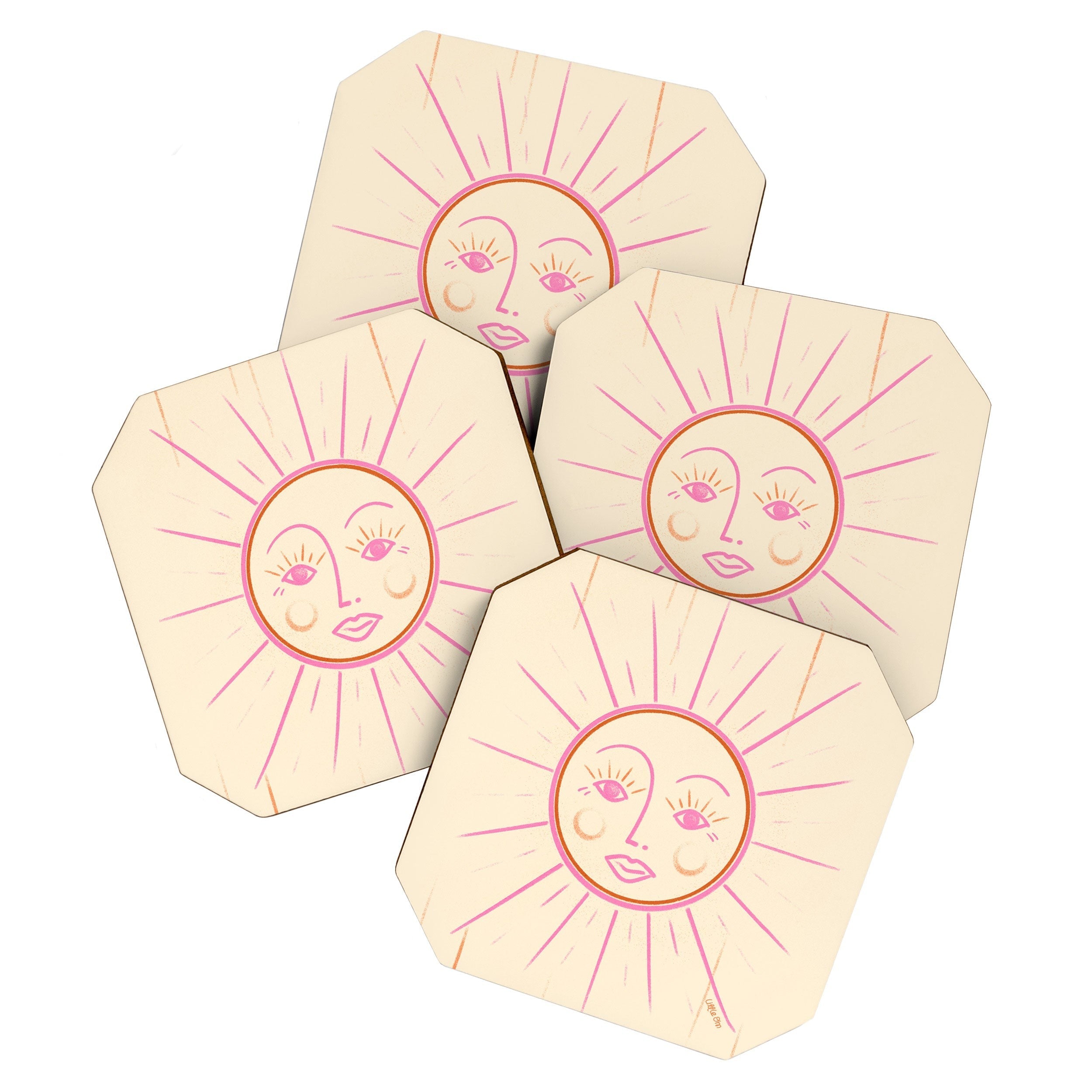 Little Om Celestial Sun cream Coaster Set