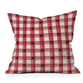 DENY Designs Red Gingham plus Stars Outdoor Throw Pillow