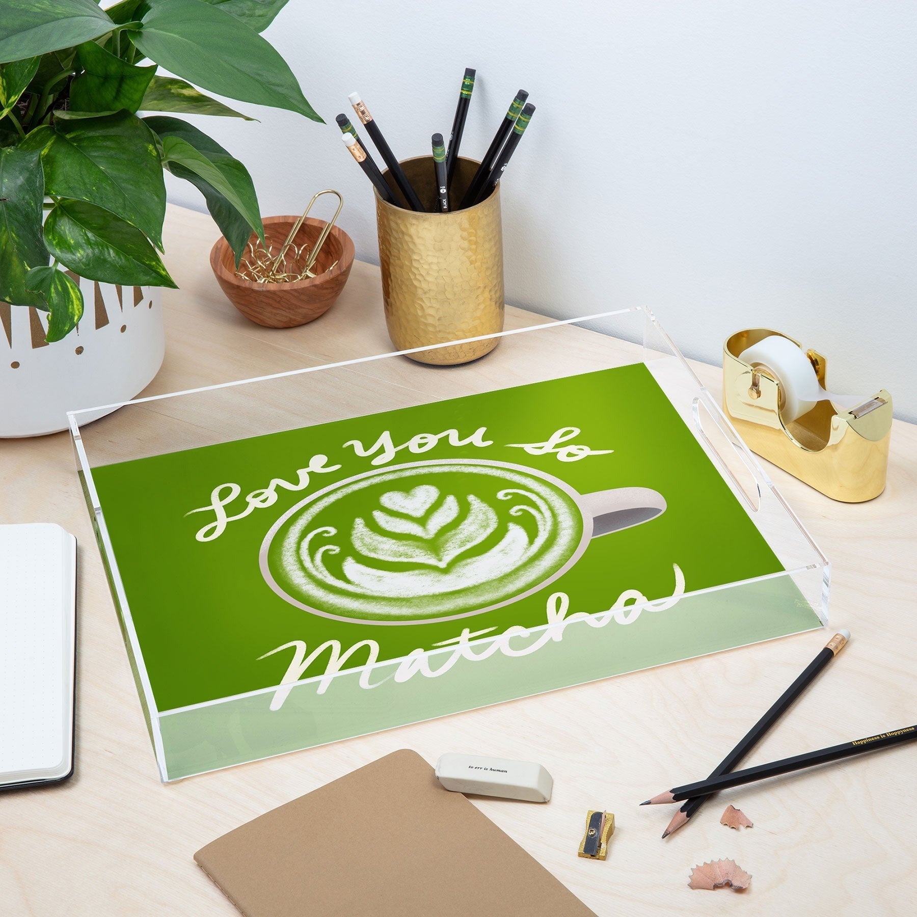 Design by Spark Love You So Matcha Acrylic Tray