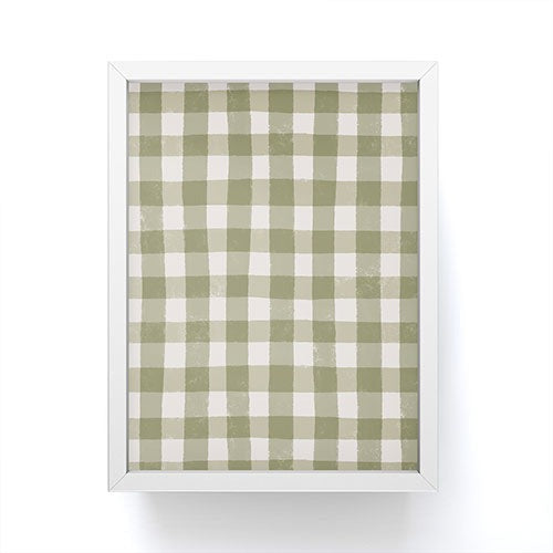 Menina Lisboa Rustic Green Plaid Framed Mini Art Print