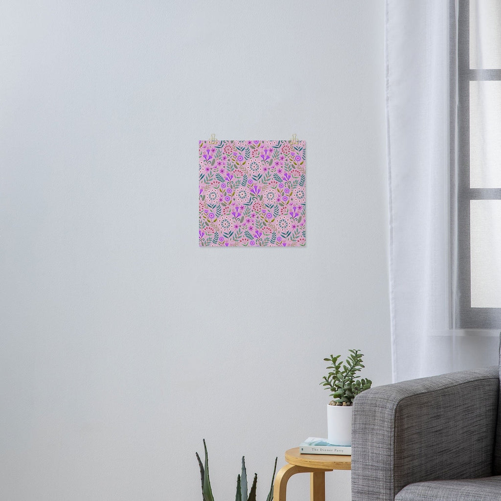 Pimlada Phuapradit Ditsy Purple Floral Half Drop Art Print
