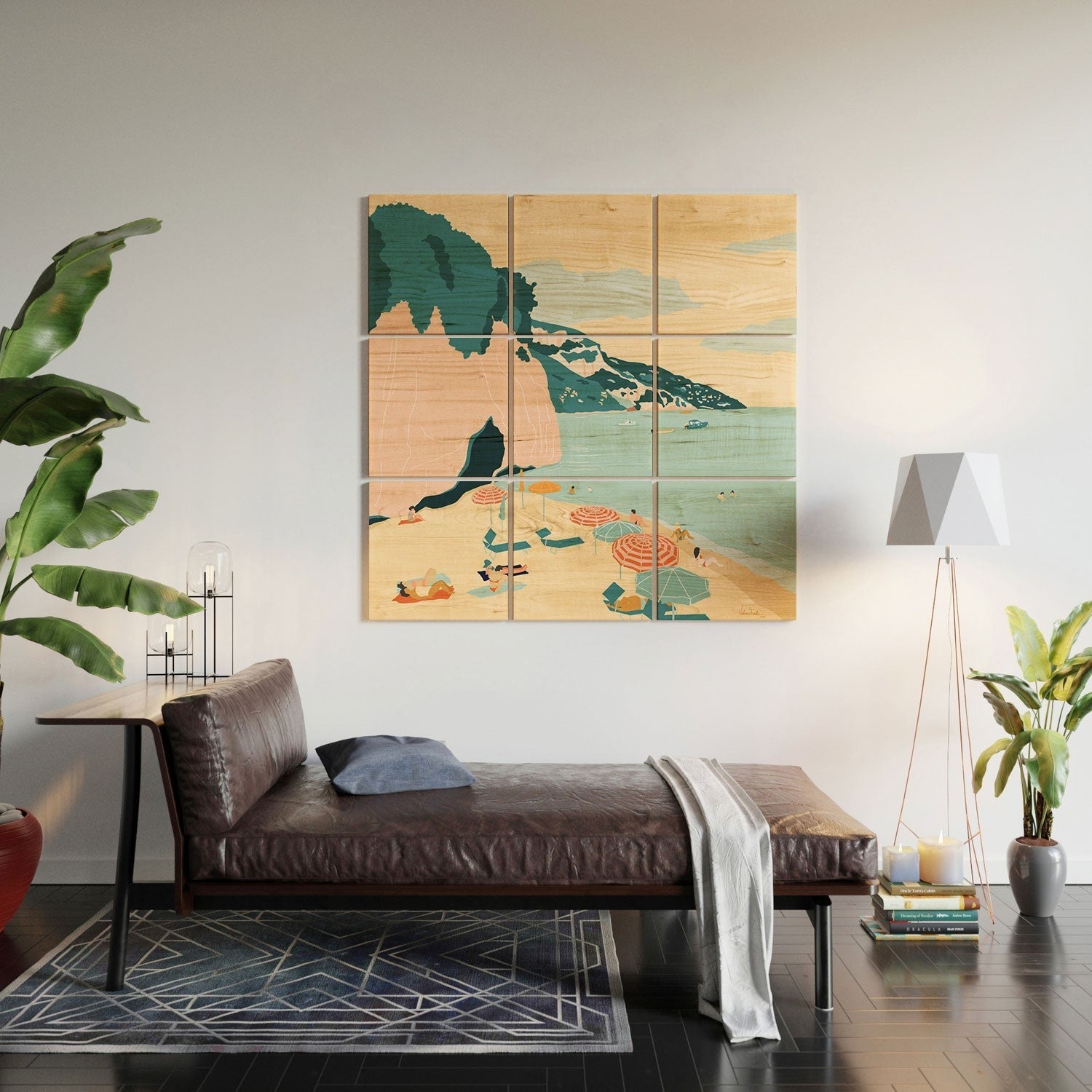 Valeria Frustaci Beach of Positano in Italy Wood Wall Mural