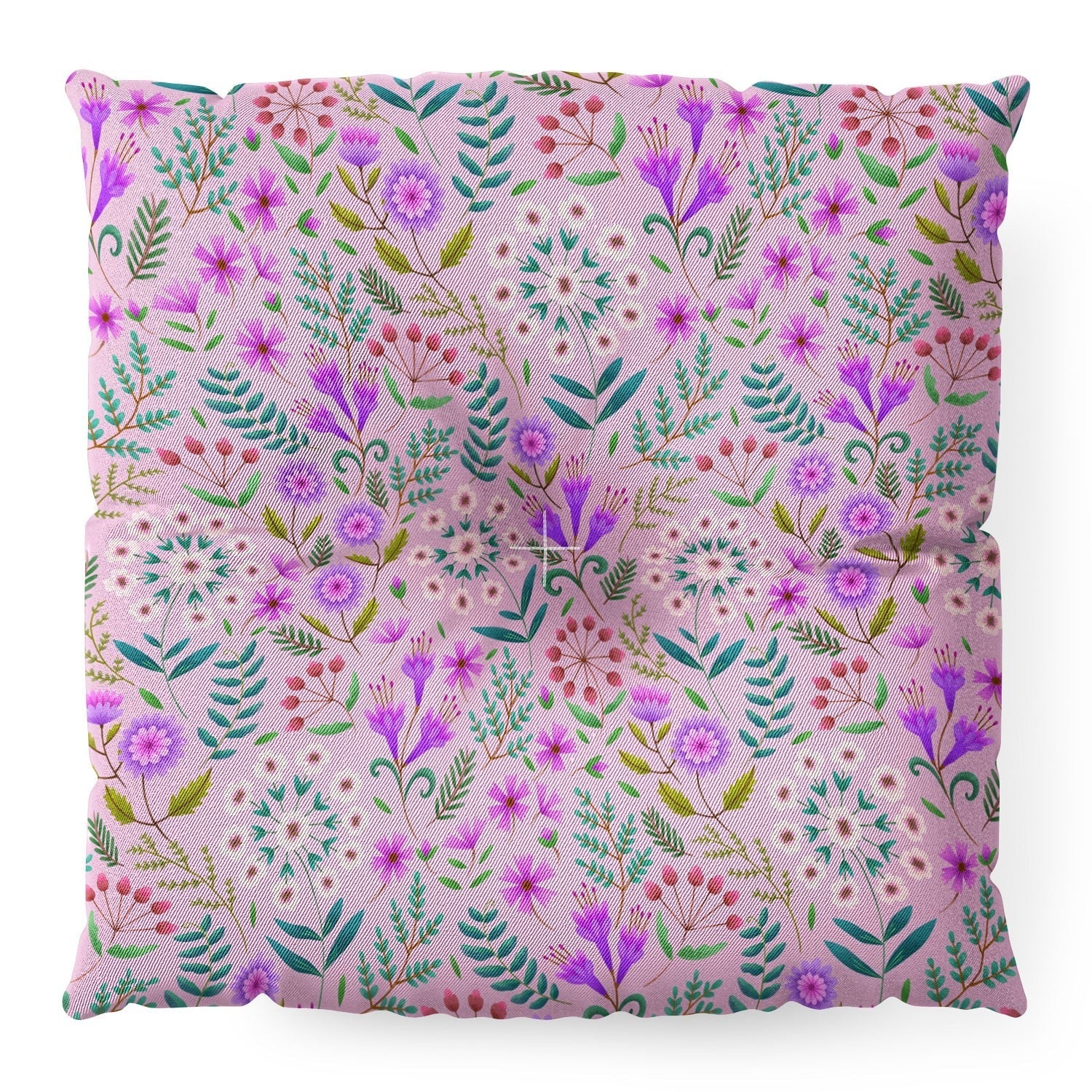 Pimlada Phuapradit Ditsy Purple Floral Half Drop Floor Pillow Square