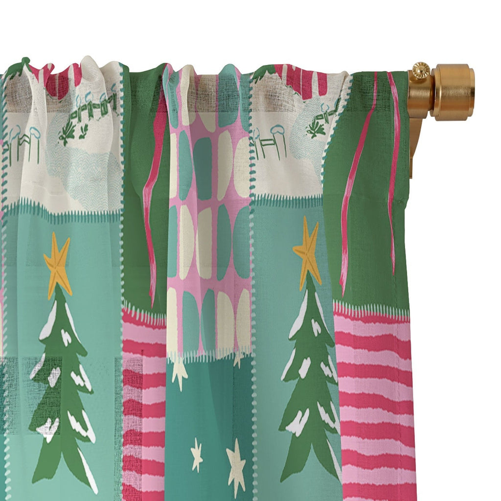 LouBruzzoni Cozy Christmas Patchwork Sheer Non Repeat