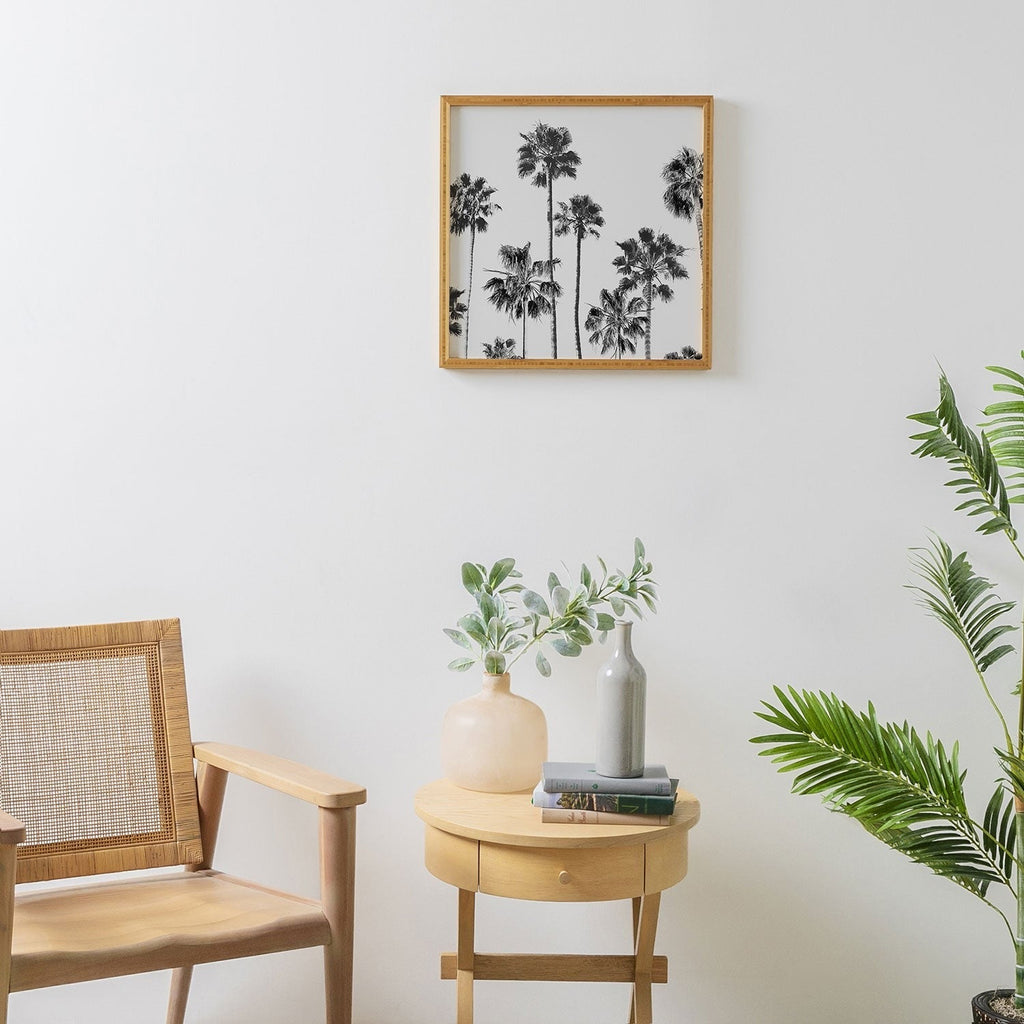 Gal Design Black And White Palms Framed Wall Art