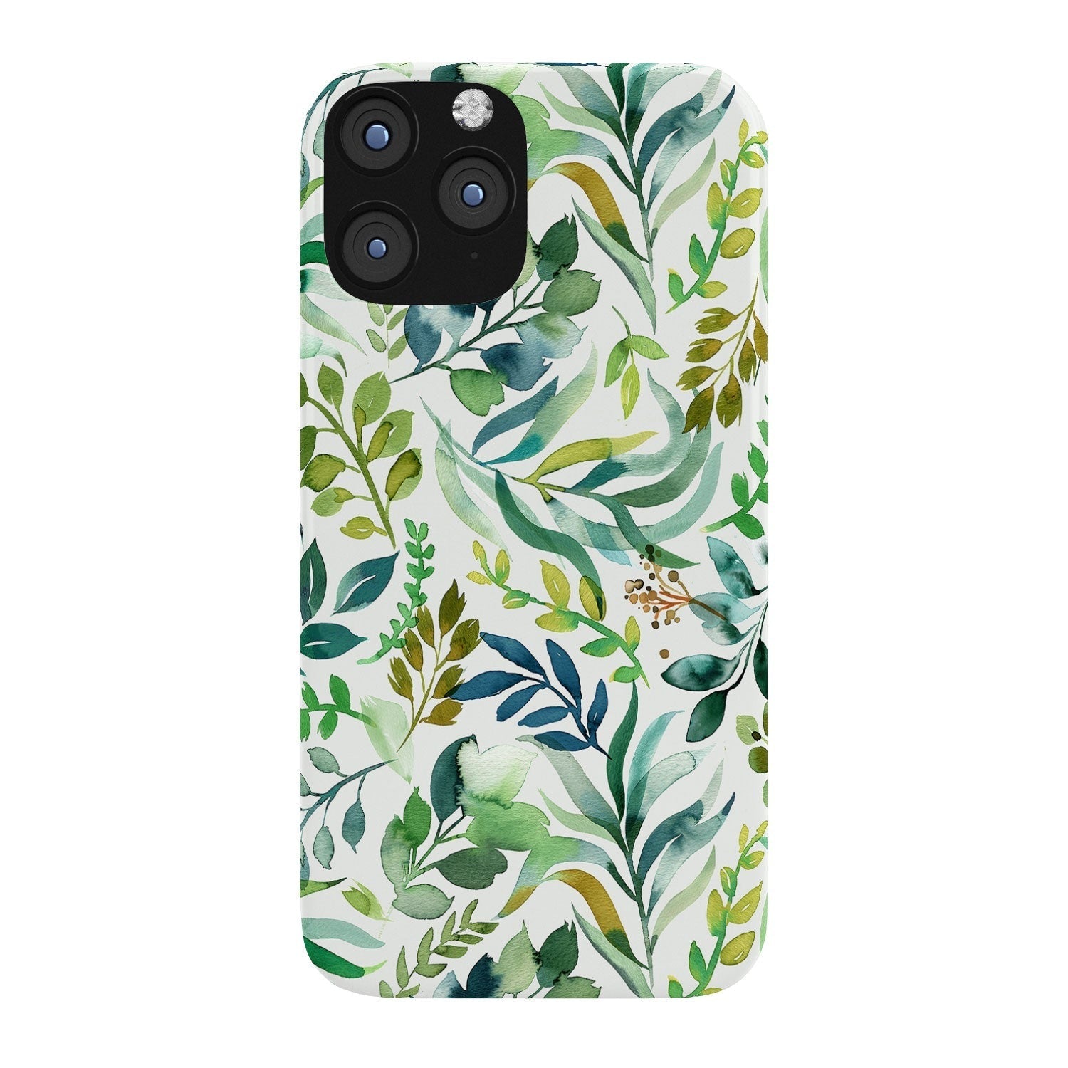 Ninola Design Botanic Retreat Loose Botanical Leaves Watercolor Green Phone Case