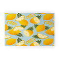 Jessica Molina Lemon Pattern on Sky Blue Welcome Mat